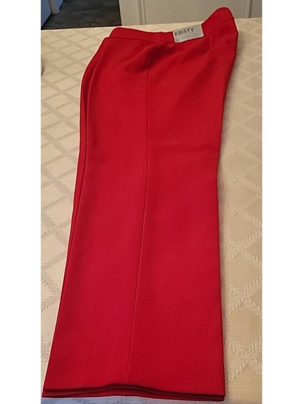 Kasper NWT Women's Red Solid Slim Fit Flat Front Dress Pants Petite 14P